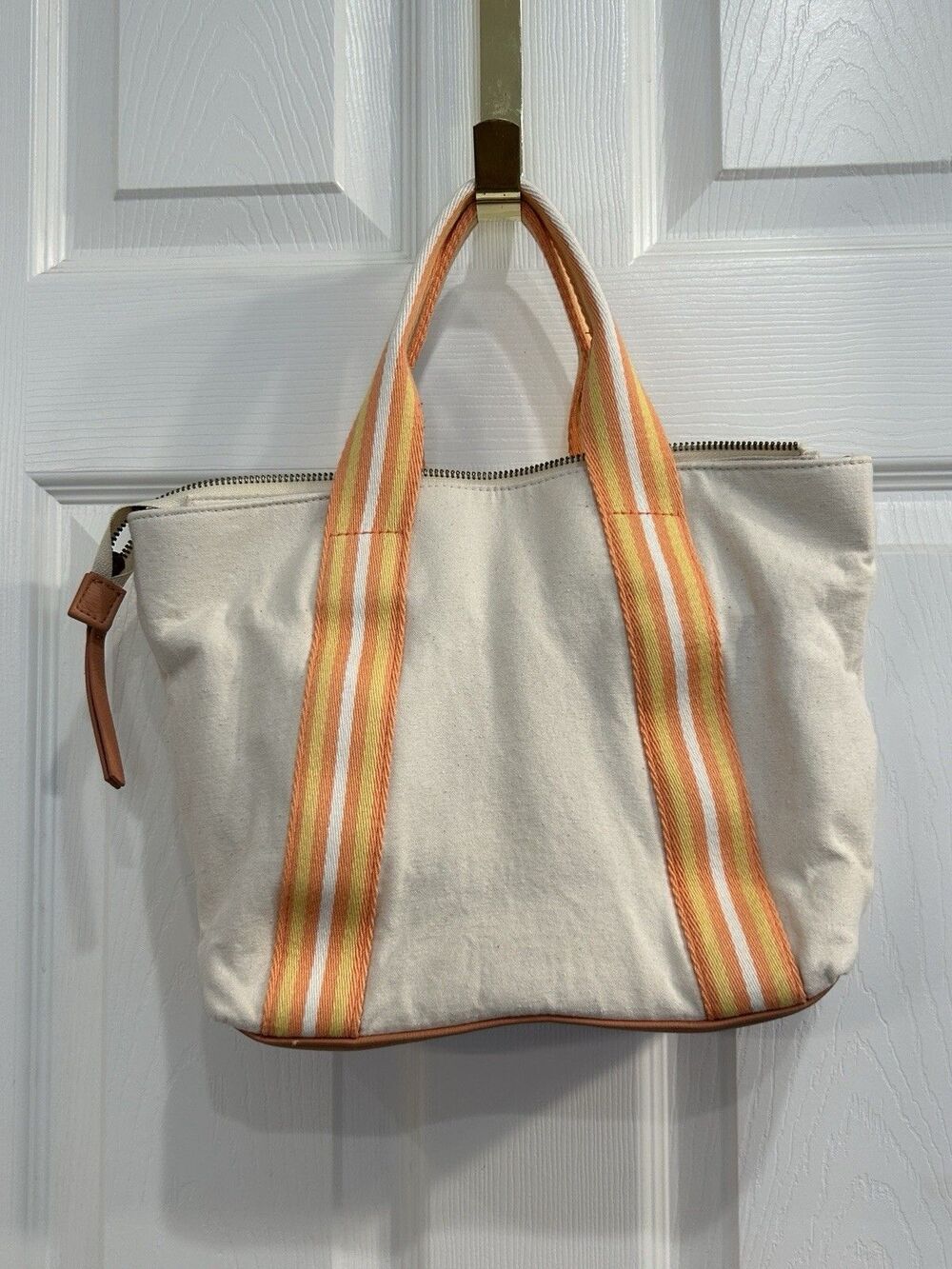 Orange Fall Collegiate style Universal thread small tote bag - Picture 2 of 6